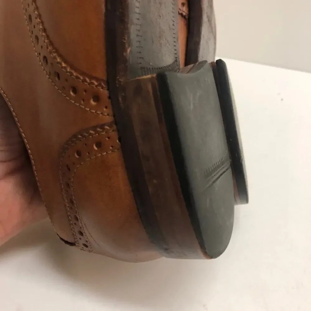 VERY GOOD Cole Haan Benton Brown Leather Brogued Wingtip Derby Men's Size 10